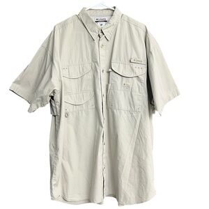 Columbia Tan Casual Button Down PFG Shirt Lightweight Size‎ XL